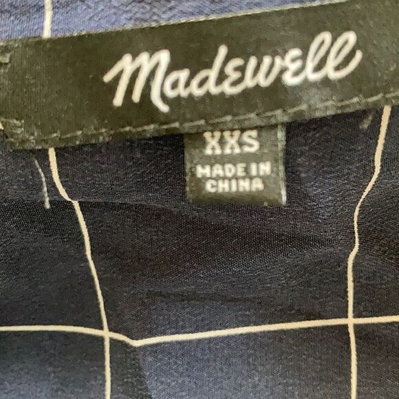 Madewell Silk Lace-up shirt in windowpane plaid - Picture 7 of 8